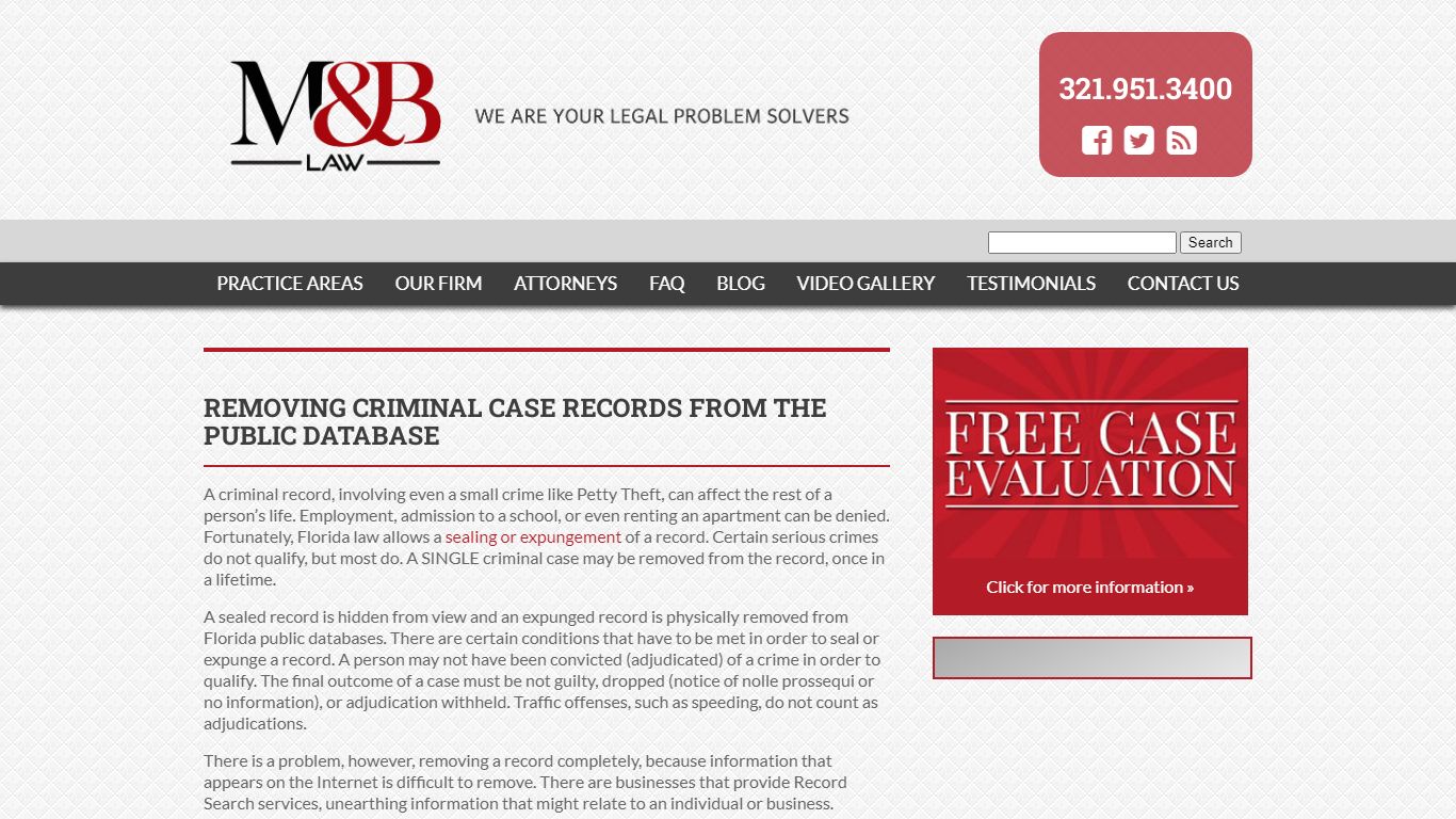 Removing Criminal Case Records from the Public Database